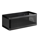 Punching-Free Hanging Storage Baskets Organizer Wall Mount Storage Bin Rack for Kitchen Bathroom Black