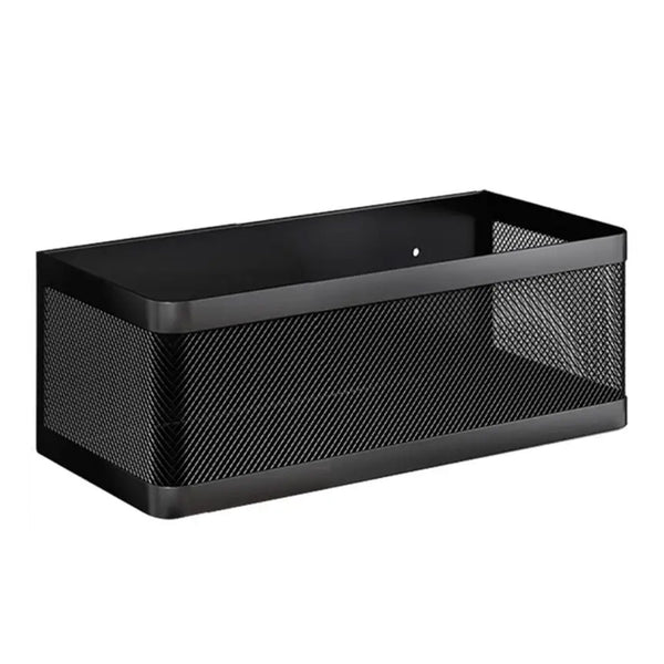 Punching-Free Hanging Storage Baskets Organizer Wall Mount Storage Bin Rack for Kitchen Bathroom Black