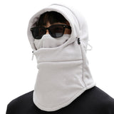 3-in-1 Winter Cycling Balaclava Thermal Fleece Face Mask Light Gray