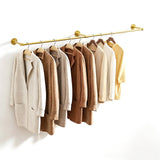 183cm Galvanized Steel Wall Mount Clothes Rack Heavy Duty Gold