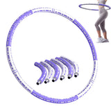 6 Sections Adjustable Fitness Hula Hoop Detachable Home Exercise For Adults Purple