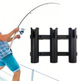 3-Tube Fishing Rod Holder Bracket Rack for Boats Garage and Cooler Black