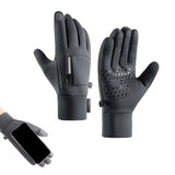 Pair of Winter Warm Gloves Water-Resistant Gloves for Cycling Fishing Skiing Hiking Travel Gray