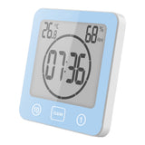 Digital Bathroom Shower Clock with Timer Suction Cup Wall Clock for Bathroom Kitchen Blue