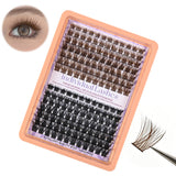 Lash Clusters Natural Lash Extensions Wispy Eyelash Clusters for Light Hair Dark Brown&Black