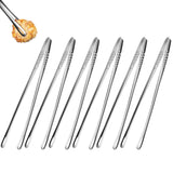 6 Pcs Long Handle Food Tongs Stainless Steel Grill Tweezers
