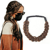 Plaited Headband Hair Extension Adjustable Stretch Brown