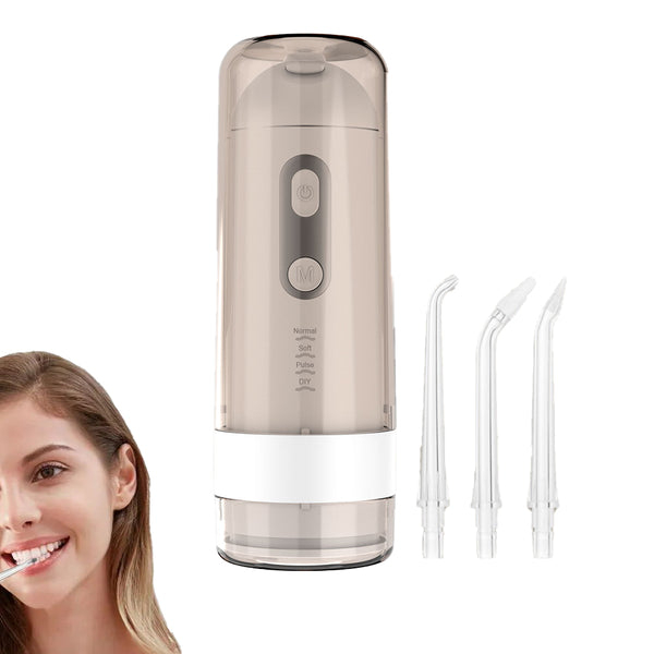 Electric Water Flosser Cordless Oral Irrigator with Removable Water Tank for Home Travel Gray
