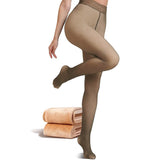 Women Winter Tights Pantyhose Trendy Fake Translucent Warm Stockings High Waisted Fleece Thick Leggings Brown