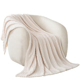 Soft & Fluffy Fleece Throw Blanket Perfect for Sofa Couch Chair Bed Living Room & Bedroom Beige