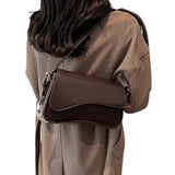 One Shoulder Bag for Women Trendy Underarm Fashion Handbag Coffee