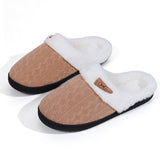 Warm Knit House Slippers for Women Comfy Slippers Indoor Outdoor Soles Dark Khaki