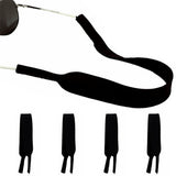 5Pcs Neoprene Adjustable Sunglasses Retainer Strap for Sports Black
