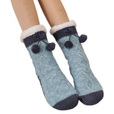 Non Slip Cabin Soft Fleece Socks For Womens Winter Warm Thick Thermal Cozy Plush Blue