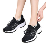 Lightweight Stretch Mesh Walking Shoes Slip On for Men and Women Black White