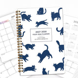 2027 to 2030 A5 Spiral Four Year Planner Notebook Monthly Goals Style 2