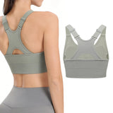 Adjustable Sports Bras Wide Strap Design for Running and Gym Fitness Green
