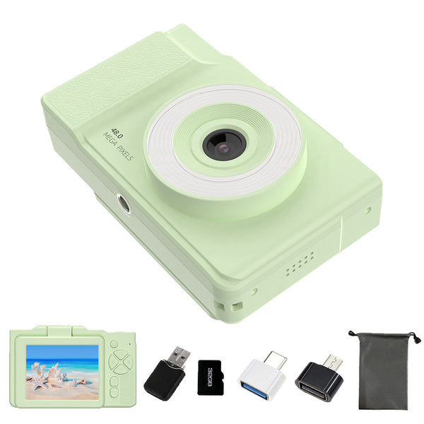16X Zoom Digital Camera 180 Degree Flip Screen Autofocus Video Camera with 32G Memory Card Green