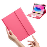 Keyboard Case with Touchpad and 7 Color Backlight Compatible With iPad 10th and 11th Gen Red