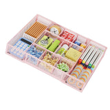 Adjustable Desktop Drawer Organizer Expandable Basket with Dividers for Home Pink