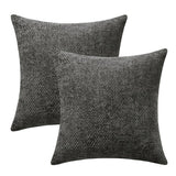 2 Pack Chenille Knit Throw Pillow Covers for Couch Sofa Bed Gray