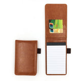 A7 Pocket Notebook PU Leather Notepad with Card Slot Brown
