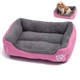 Soft Winter Semi-Enclosed Pet Bed Mat with Raised Edges Royal Pink