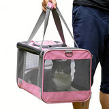 Washable Pet Carrier for Large Cats and Dogs Travel Pink
