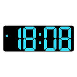 USB LED Digital Desk Alarm Clock with Temperature Date 3 Alarms Blue