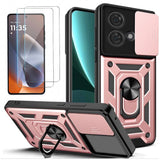 Case and Tempered Glass Screen Protector Set Compatible With Moto G86 Power Rose Gold