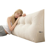 Headboard Pillow Triangle Pillows for Bed Sofa Dorm Room Cream White