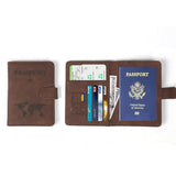 Passport Holder Protective Leather Cover Wallet With Secure Button Closure For Travel Essentials Coffee