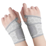 Carpal Tunnel Wrist Brace 2-Pack Adjustable Wrist Support Wraps for Men and Women Gray