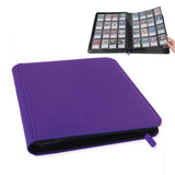 1024-pocket trading card binder 16-pocket cards album waterproof PU-leather Cover Purple