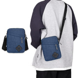 Men's Oxford Crossbody Shoulder Bag – Adjustable Strap Multi-Pocket Messenger Bag Blue