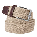 Mens Belt  Braided Stretch Golf Belt for Golf Pants Casual Shorts Jeans Khaki
