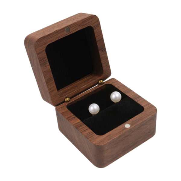 Wooden Ring Box Retro Jewelry Display Holder