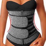 Sweat Waist Trainer for Women – Sauna Sweat Belt Slim Body Shaper Corset Grey