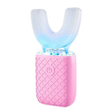 Electric 6 Modes Whole U Shaped Whole Mouth Brush Toothbrush for Adults Pink