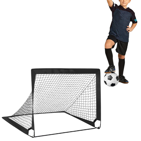 Portable Kids Soccer Goal Net Quick Set-up Training Equipment for Backyard Soccer Black