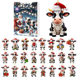 Christmas Cow Advent Calendar – 24-Day Blind Box Ornaments Set for Tree Style 3