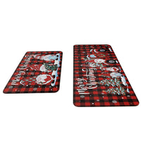 2PCS Christmas Floor Mats Set – Non-Slip Rugs for Kitchen Bathroom Living Room and Doorway Style 1
