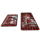 2PCS Christmas Floor Mats Set – Non-Slip Rugs for Kitchen Bathroom Living Room and Doorway Style 1