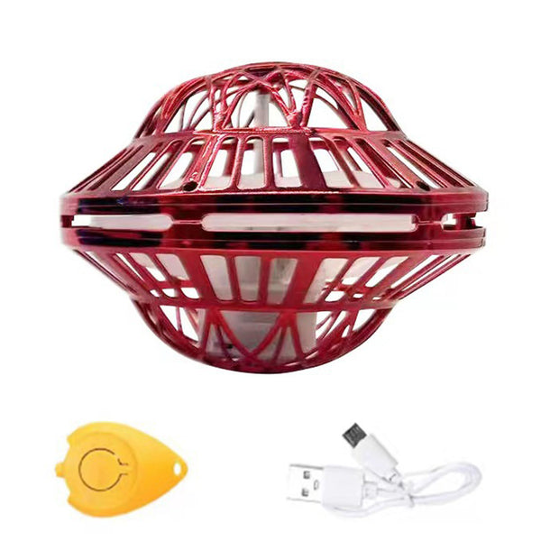 Flying Orb LED Hover Ball Toy – Galaxy Boomerang Spinner with Lights Red