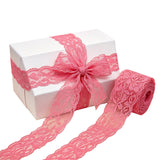 10 Yards Elastic Stretch Lace Trim Floral Ribbon for Sewing DIY Pink