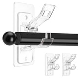 Self Adhesive Curtain Rod Bracket Universal Plastic Curtain Rod Holders for Bathroom Bedroom Kitchen Transparent