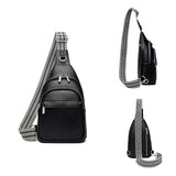 Women Crossbody Bag PU Leather Sling Bag Small Chest Bag Shoulder Pack Black