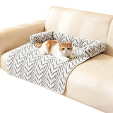 Thick Plush Dog Bed Mats with Neck Head Support for Small and Medium Dogs Cats Gray