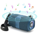 Portable Bluetooth Speakers Wireless Speaker with TF AUX FM for Shower Pool Party Blue