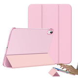 Tri-Fold Smart Cover Auto Wake Sleep Compatible Case for iPad 10th 11th Gen A16 Pink